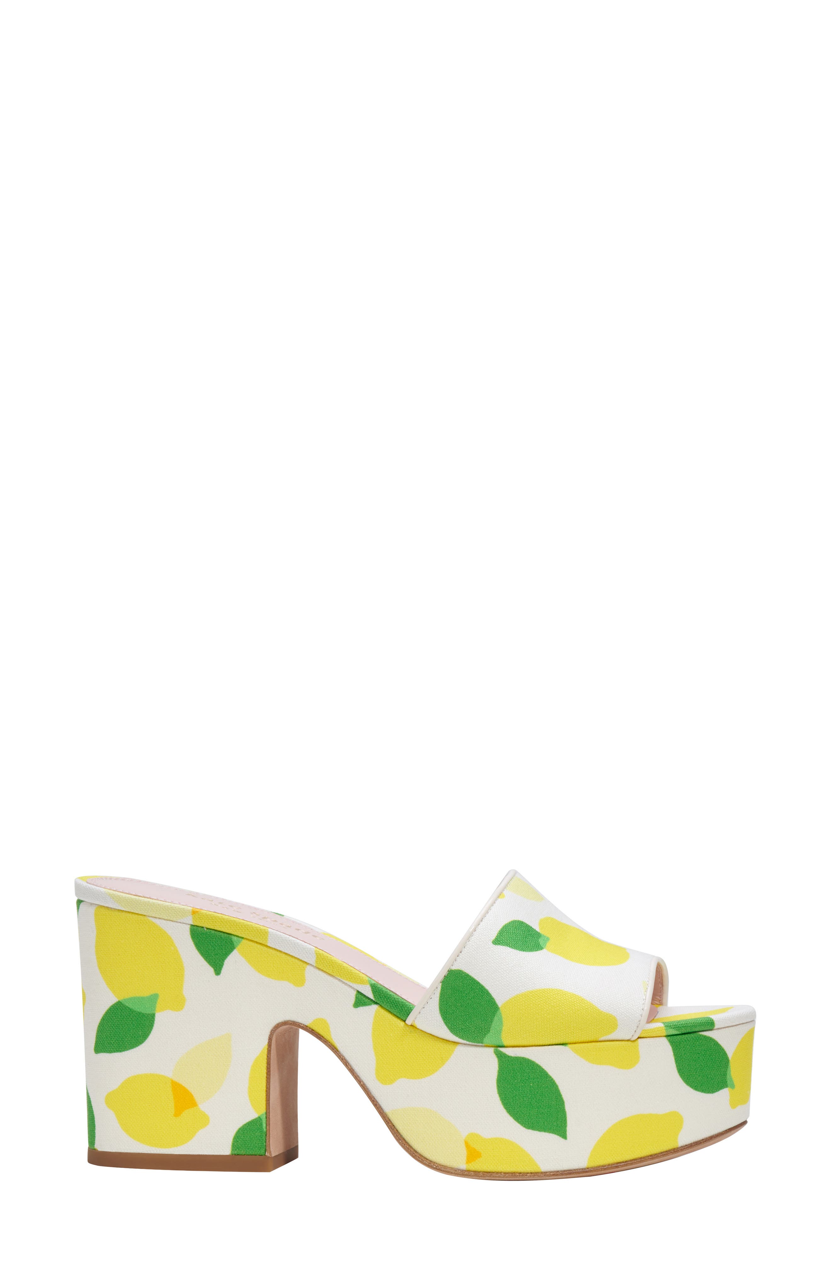 Kate Spade New York ibiza platform sandal, Alternate, color, Lemon Toss/ Parchment