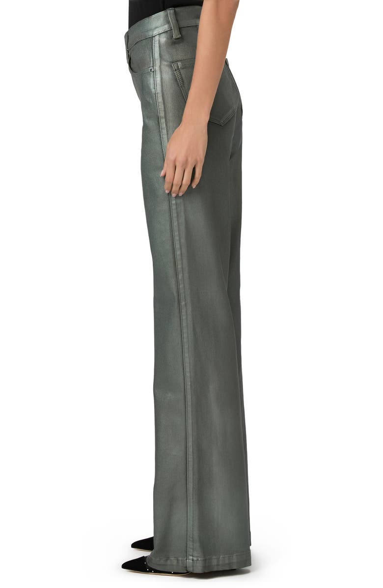 PAIGE Leenah Coated High Waist Wide Leg Jeans, Alternate, color, Mystical Green Luxe Coating