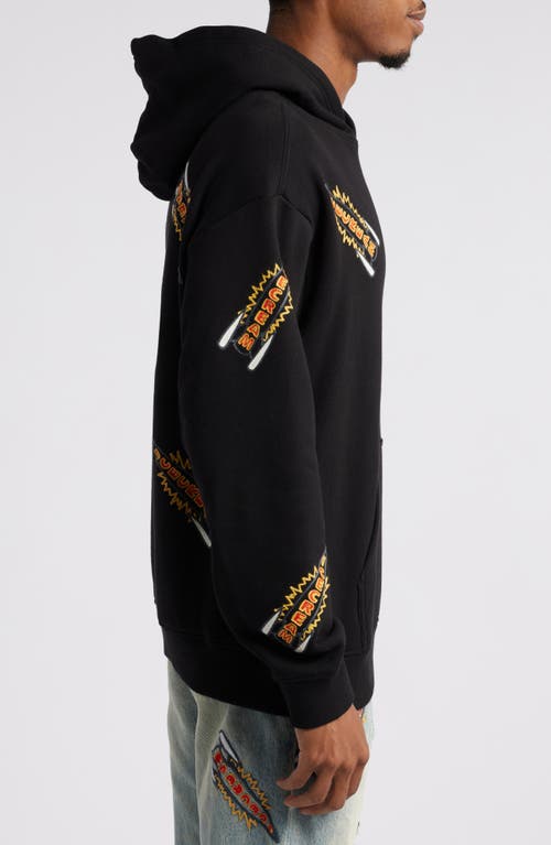 Icecream Rockets Embroidered Hoodie In Black