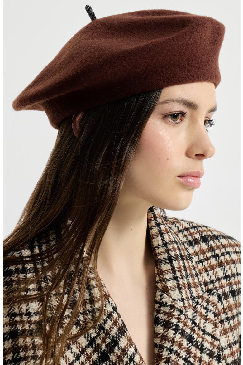 Wool beret, Alternate, color, Ruby