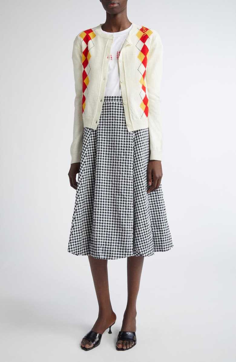 Marni Argyle Virgin Wool Cardigan, Alternate, color, 