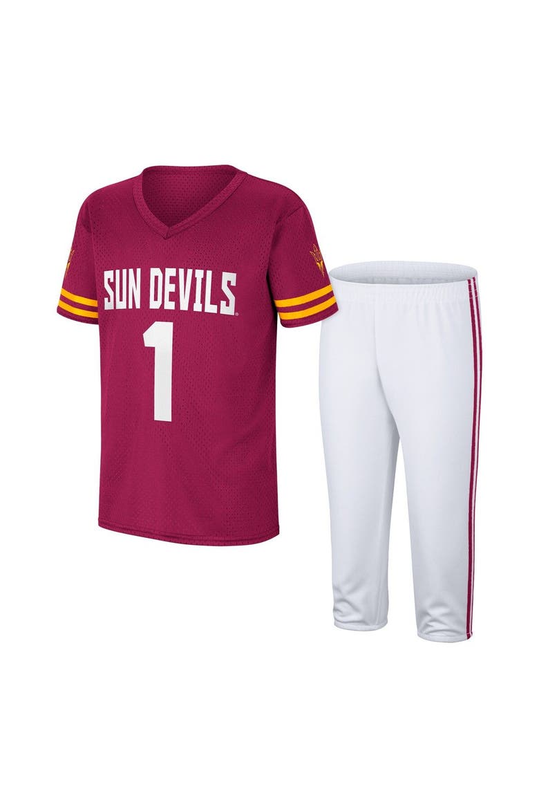 Youth Colosseum Maroon/White Arizona State Sun Devils Football Jersey and Pants Set, Main, color, Maroon