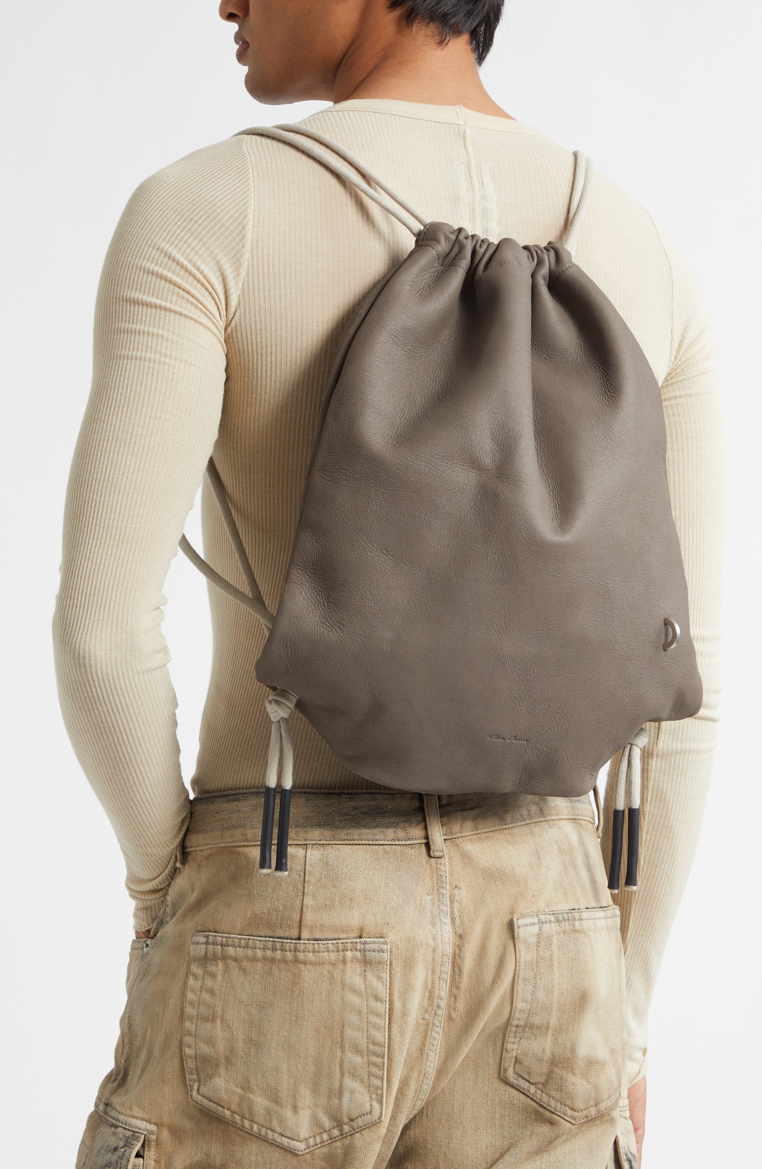 Rick Owens Drawstring Bag, Alternate, color, Dust/ Pearl