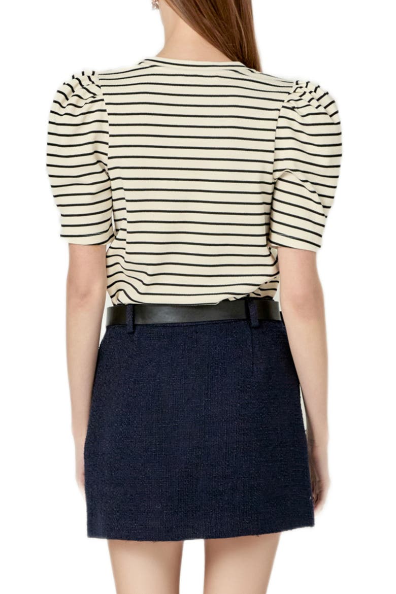 Puff Sleeve Top, Alternate, color, BLACK/ WHITE