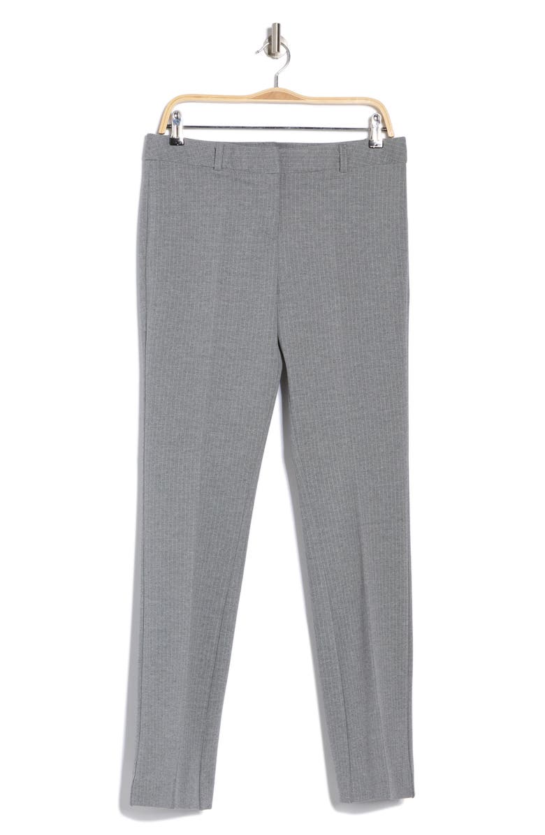 Amanda & Chelsea Pinstripe Slim Knit Pants, Alternate, color, Light Grey