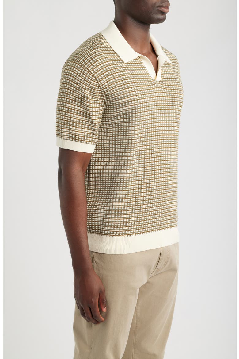 Grid Stitch Polo, Alternate, color, CRME FRAICHE
