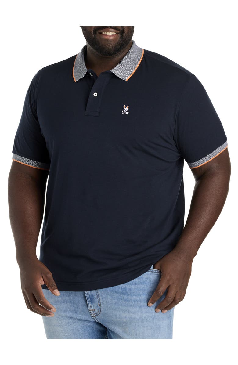 Psycho Bunny Big & Tall Northlake Jersey Polo Shirt, Main, color, Navy