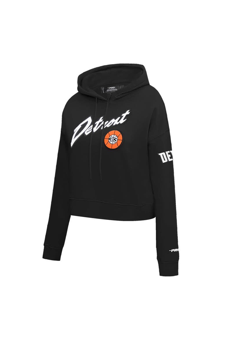 Women's Pro Standard Black Detroit Pistons 2023/24 City Edition Cropped Pullover Hoodie, Alternate, color, Black