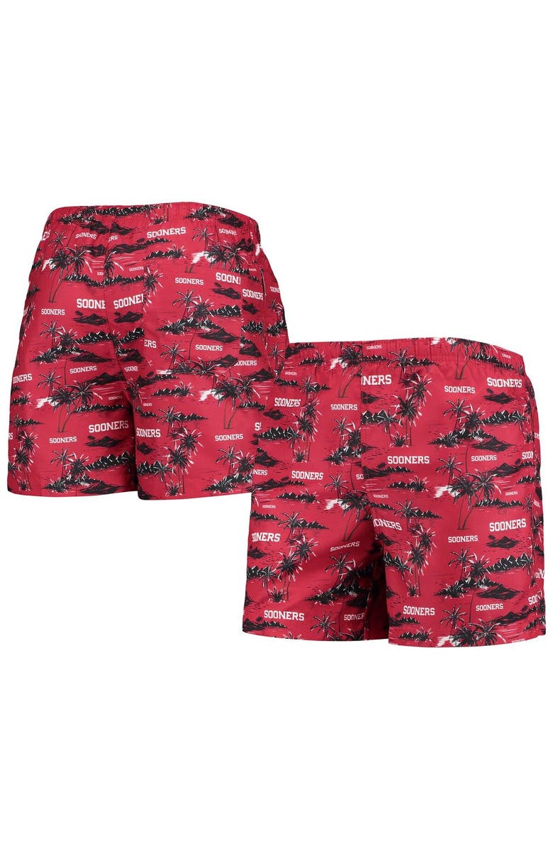 FOCO Men's FOCO Crimson Oklahoma Sooners Island Palm Swim Trunks, Main, color, Crimson