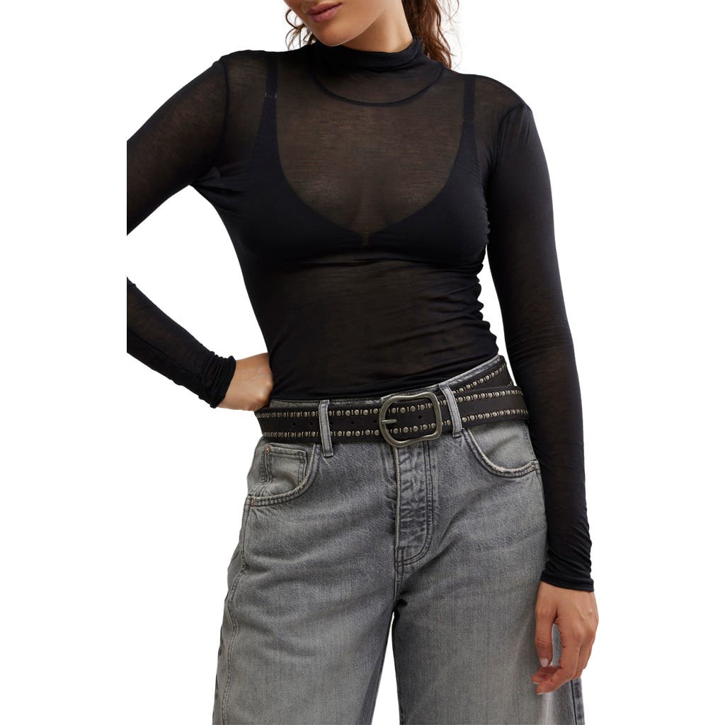 Free People On Air Sheer Sweater in Black