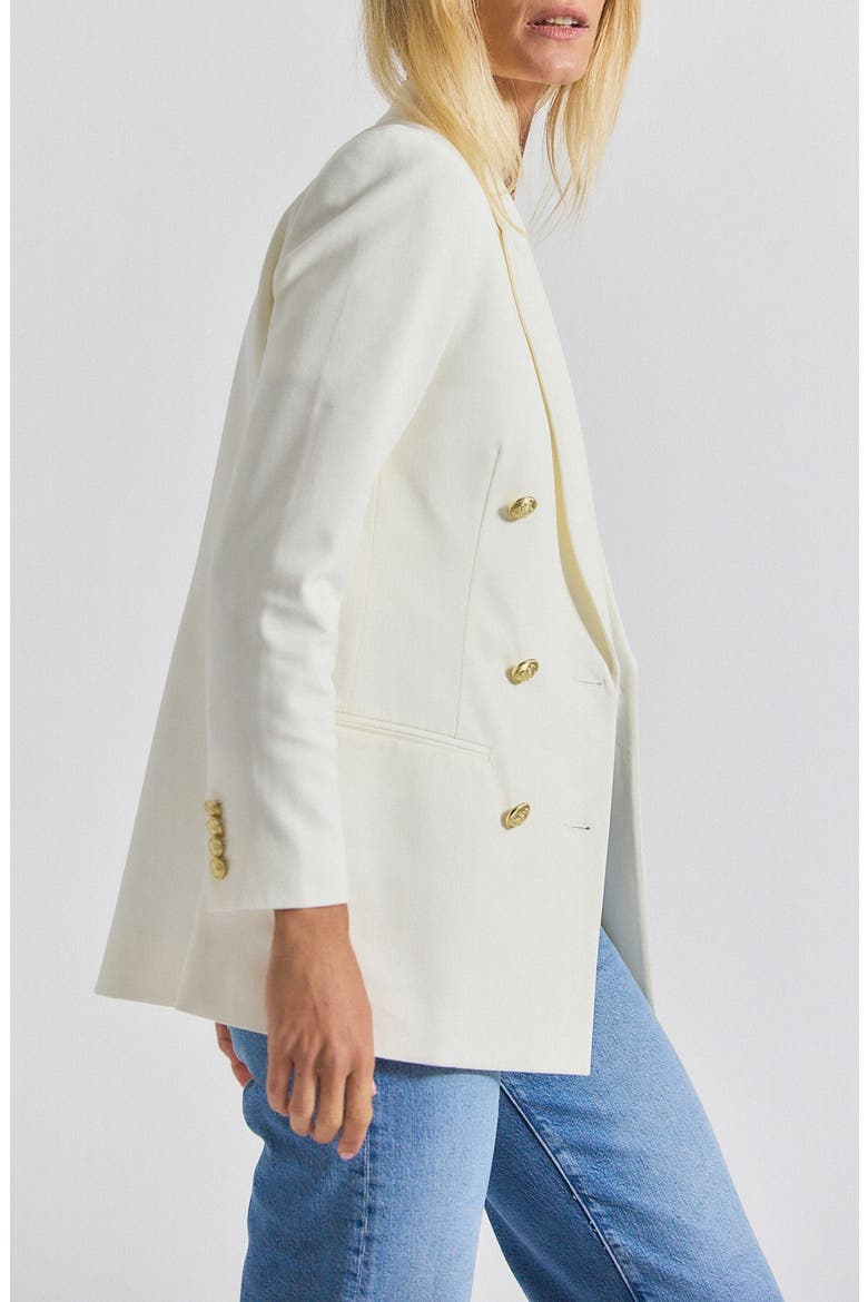 Walter Cotton Blend Double Breasted Jacket, Alternate, color, WHITE