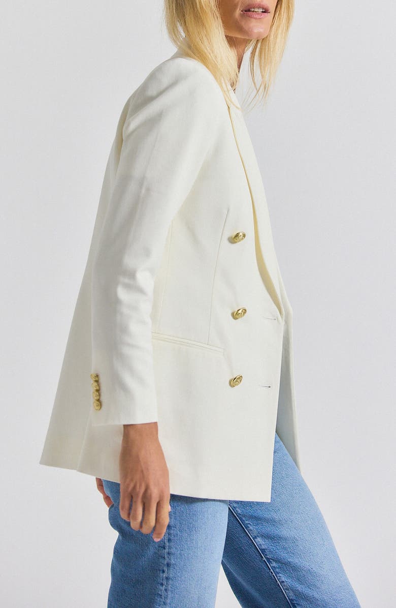 Derek Lam 10 Crosby Walter Cotton Blend Double Breasted Jacket, Alternate, color, White