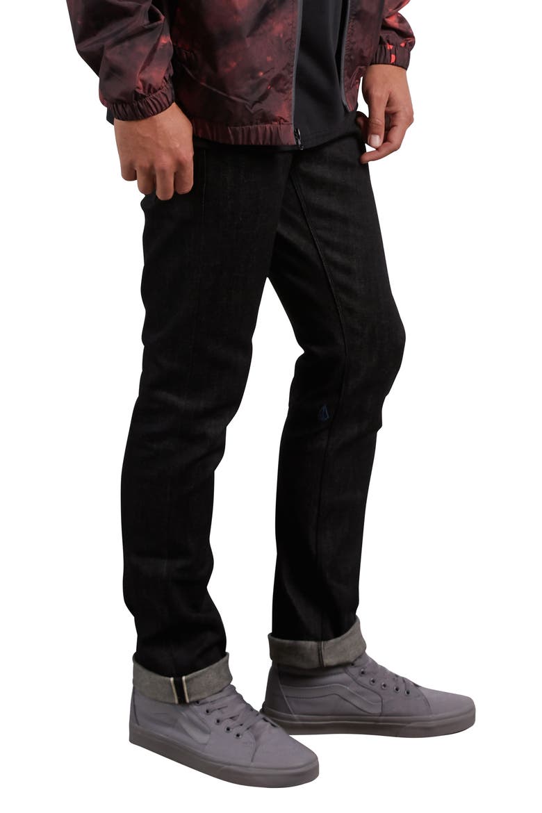 Vorta Slim Fit Jeans, Alternate, color, BLACK SELVEDGE