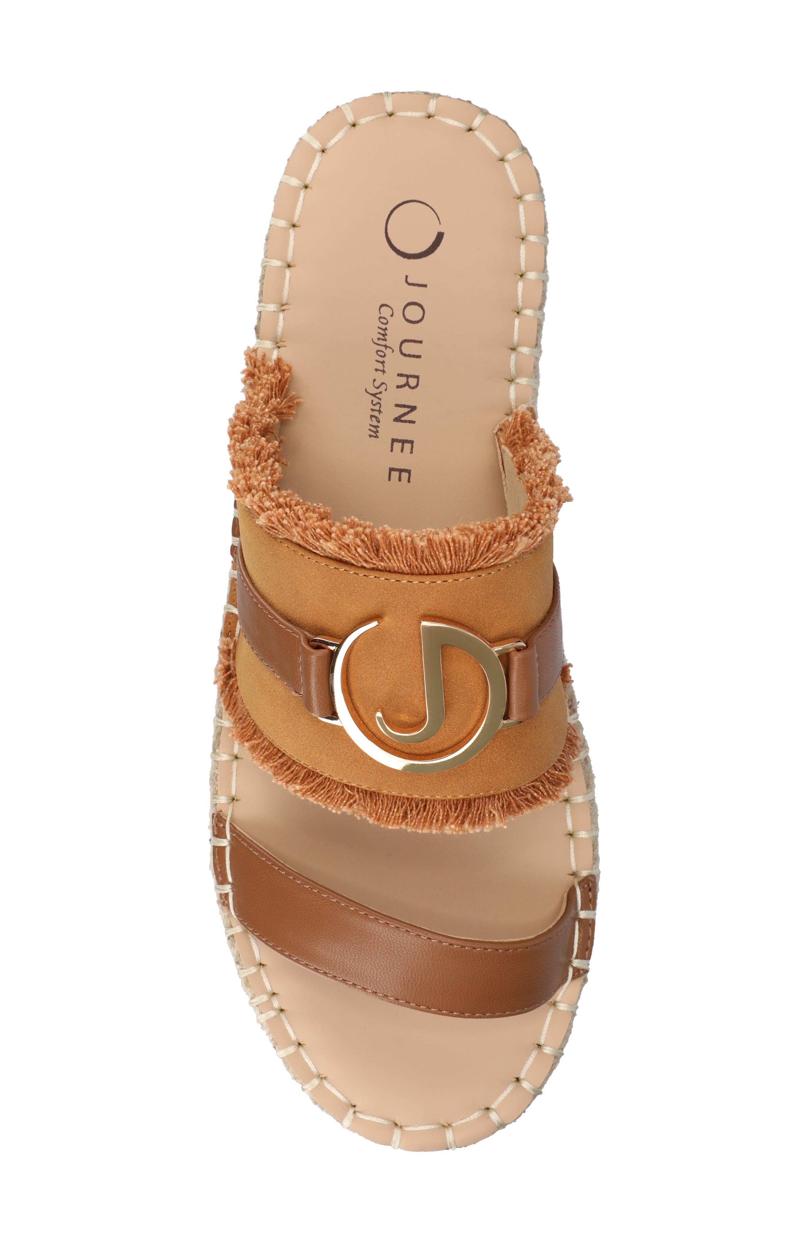 Keelee Espadrille Slide Sandal, Alternate, color, COGNAC