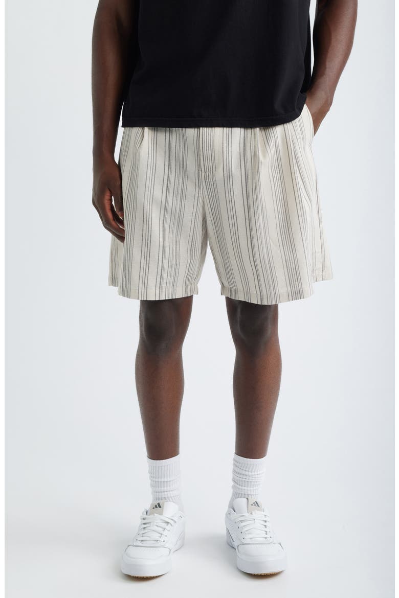 Arena Stripe Shorts, Main, color, CREAM STRIPE