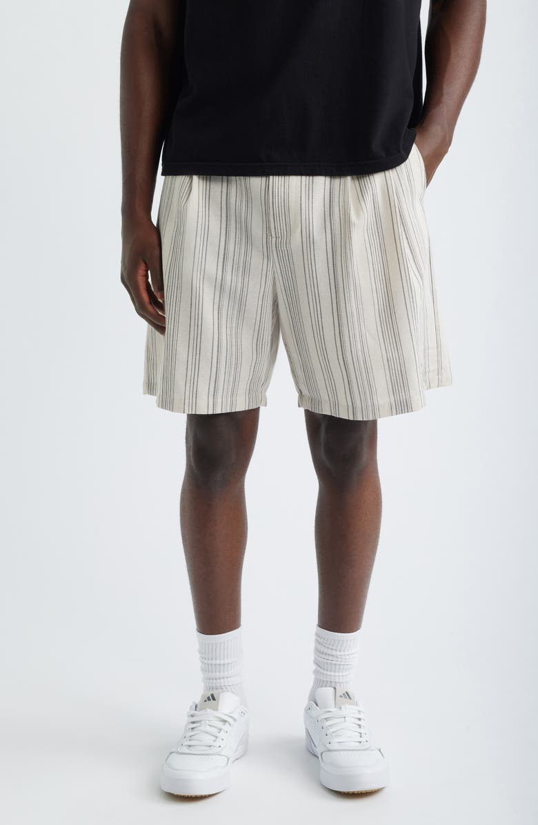 MALBON Arena Stripe Shorts, Main, color, Cream Stripe