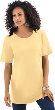 Roaman's Plus Size Cotton Ultimate Crewneck Tee