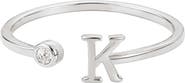 Adornia Cubic Zirconia Initial Adjustable Band Ring