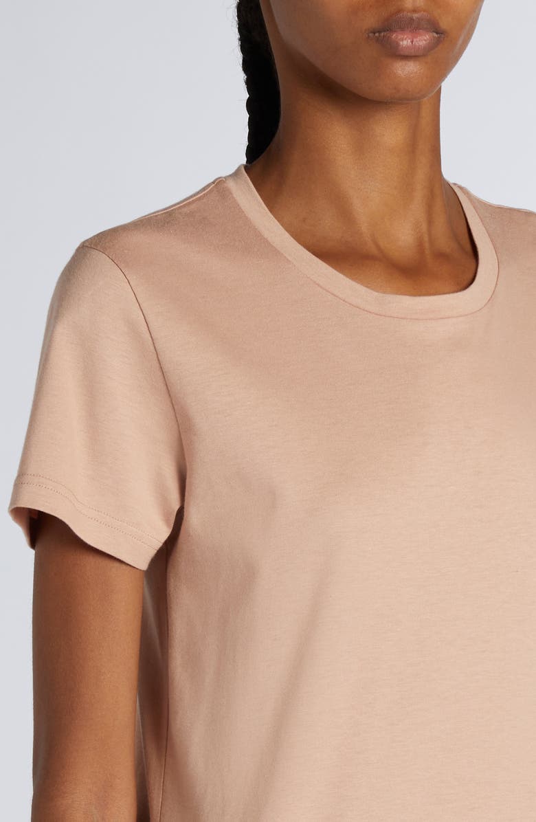 Moncler Logo Patch Cotton Jersey T-Shirt, Alternate, color, Pink