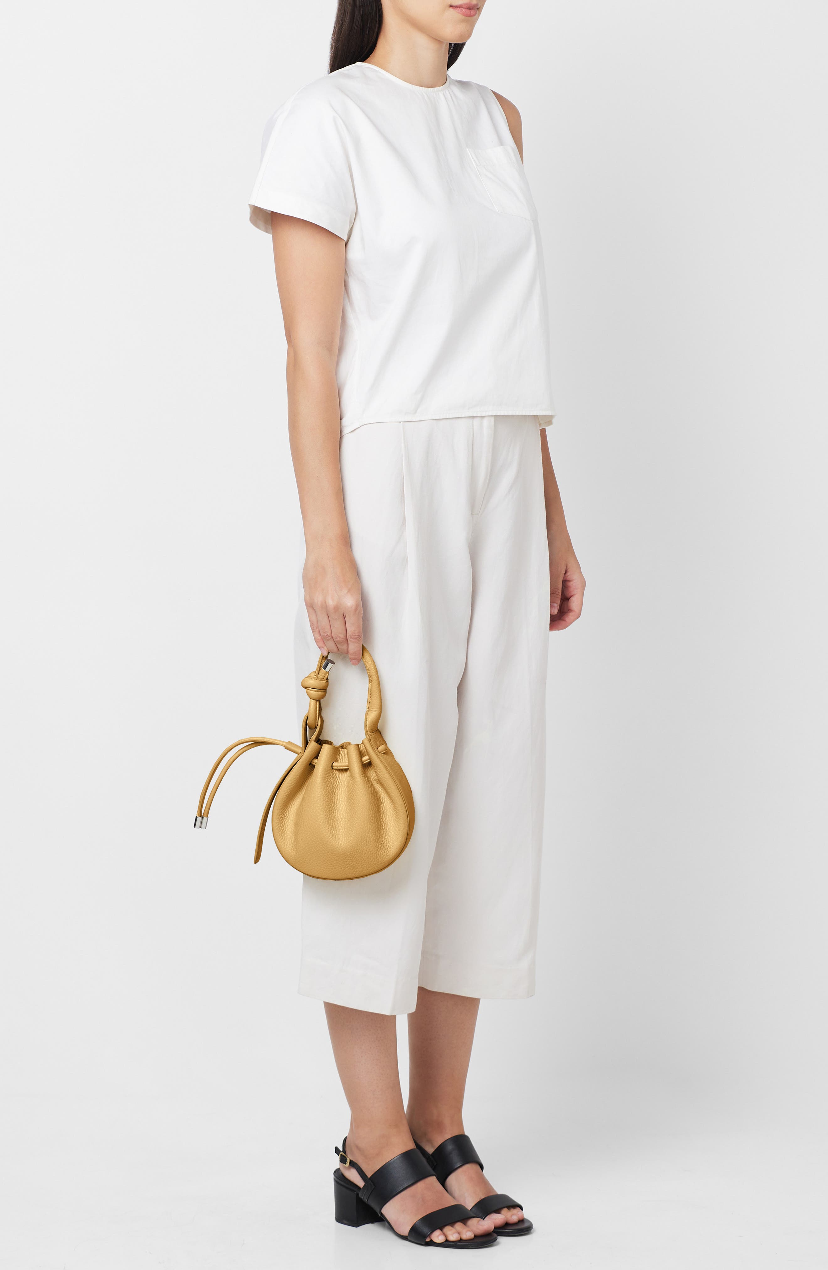 behno Mini Ina Pebble Leather Crossbody Bag, Alternate, color, Bisque