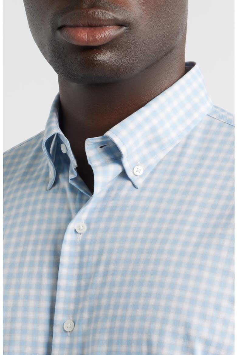 Felix Crown Lite Gingham Check Performance Twill Button-Down Shirt, Alternate, color, COTTAGE BLUE