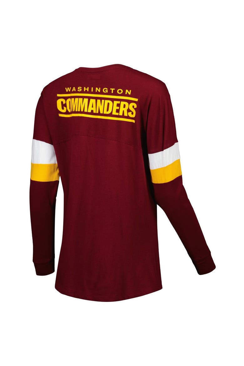 Women's New Era  Burgundy Washington Commanders Athletic Varsity Lightweight Lace-Up Long Sleeve T-Shirt, Alternate, color, Burgundy