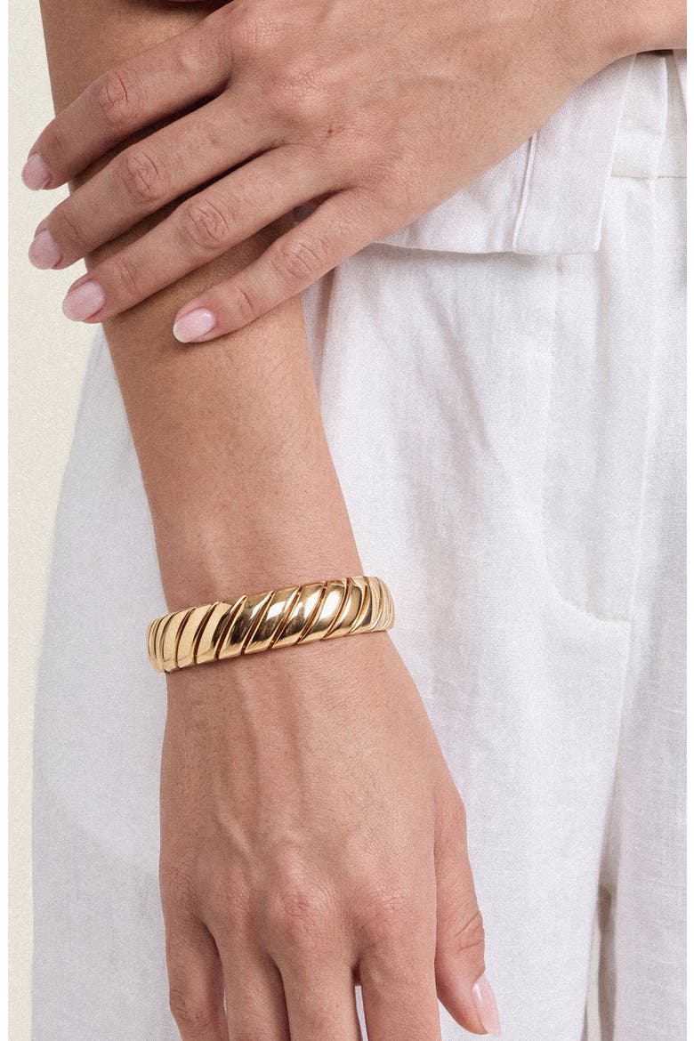 Ribbed Infinity Stretch Bracelet, Alternate, color, GOLD