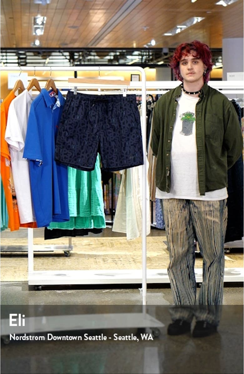 Damon Print Swim Trunks, sales video thumbnail