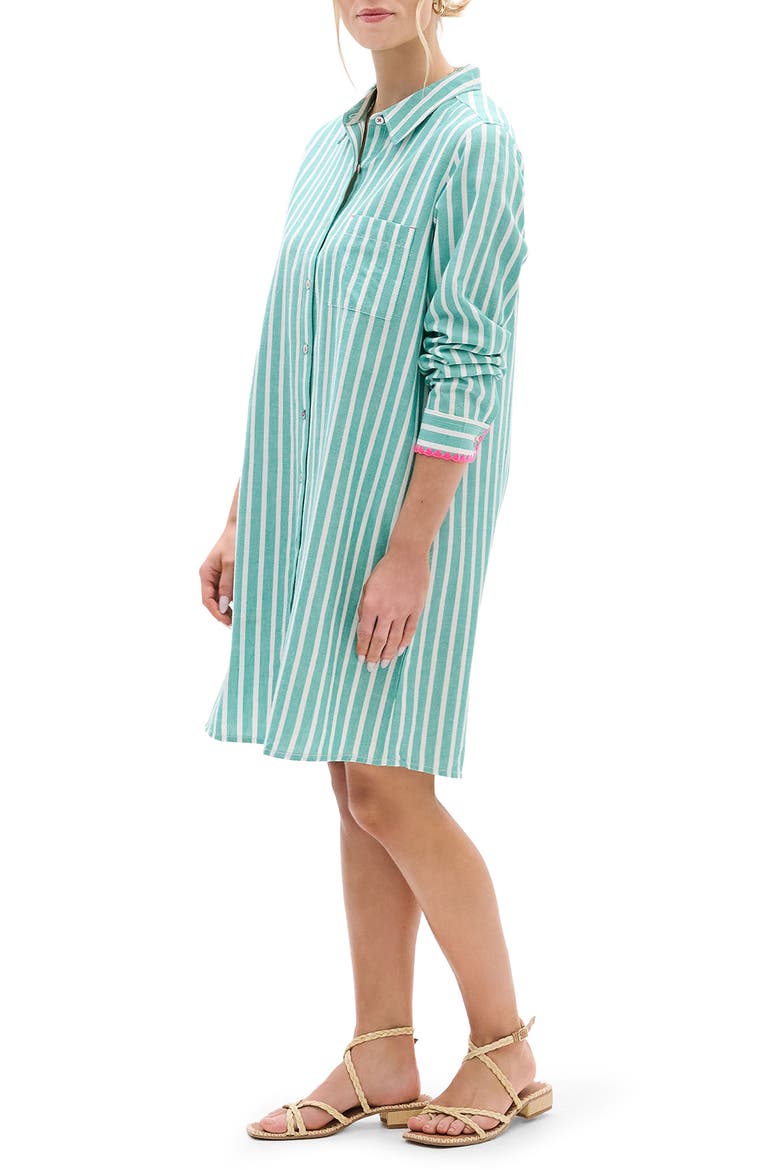 Julia Stripe Cotton Shirtdress, Alternate, color, ARCADIA
