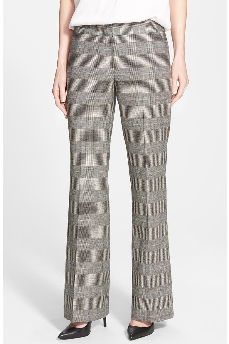 'Clara' Check Plaid Pants, Main, color, BLACK MULTI WALES PLAID