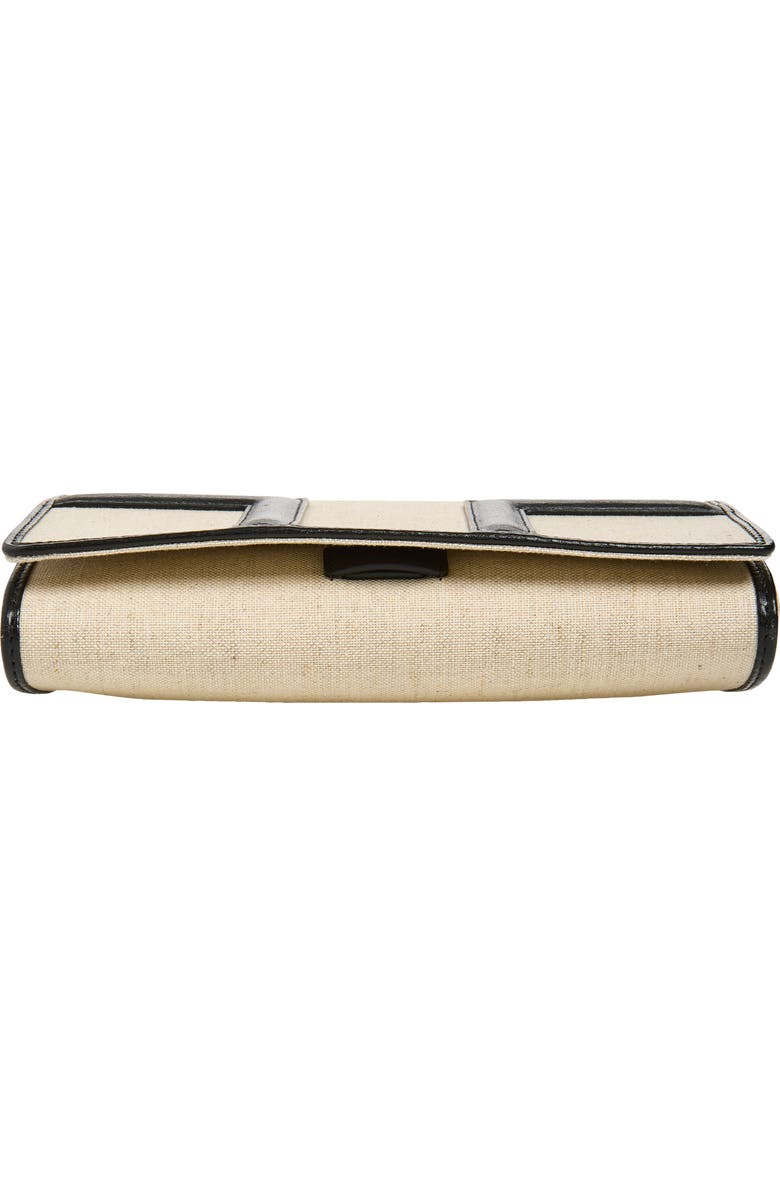 TOTEME T-Flap Canvas & Leather Envelope Clutch, Alternate, color, Ecru