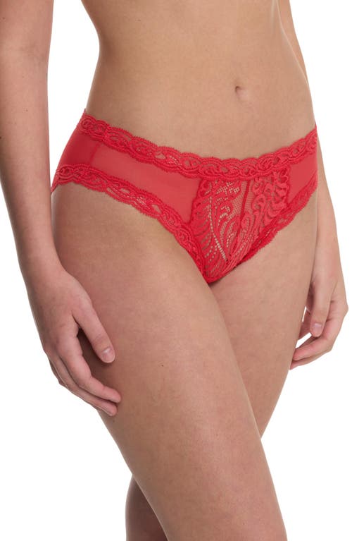 Natori Feathers Lace Hipster In Red