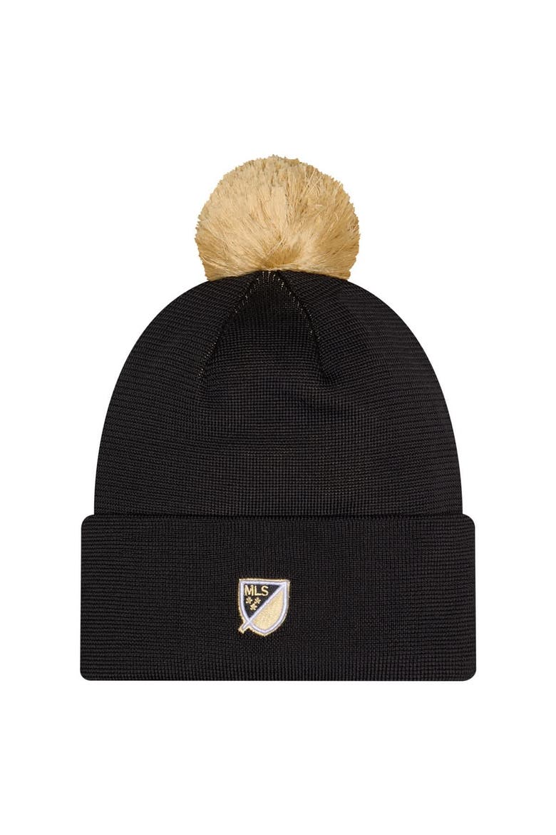 Men's New Era Black LAFC 2026 Jersey Hook Cuffed Knit Hat with Pom, Alternate, color, Black