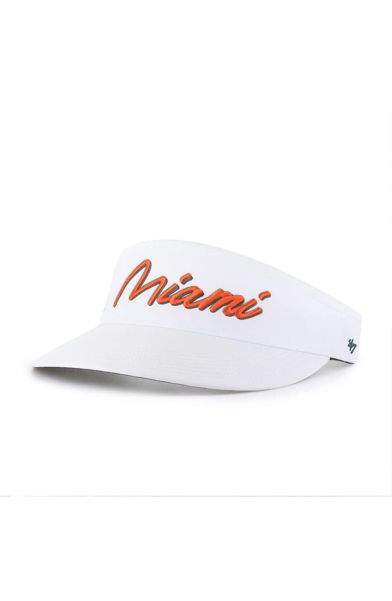 '47 Men's '47 White Miami Hurricanes Melbourne brrr° Adjustable Visor, Alternate, color, 
