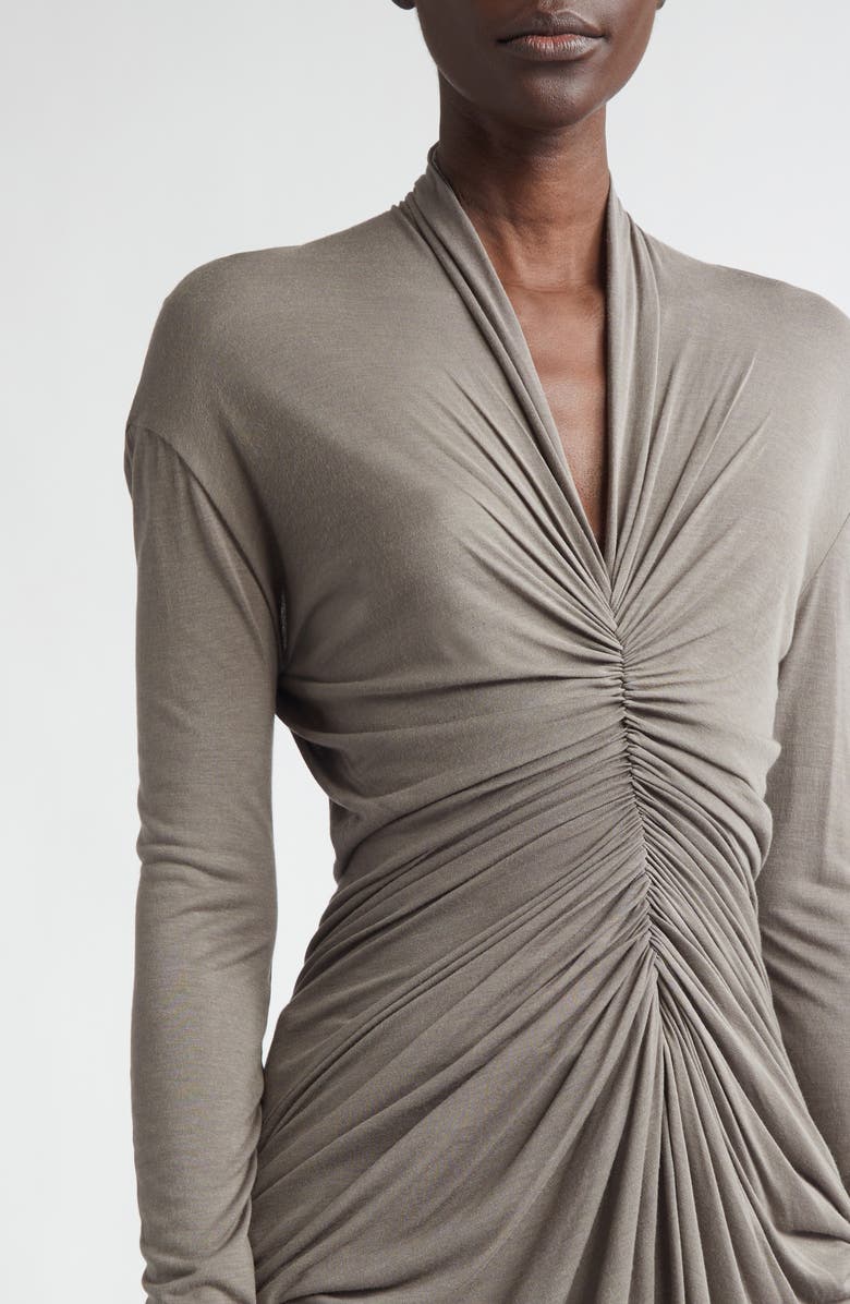 Rick Owens Radiance Gathered Jersey Top, Alternate, color, Dust