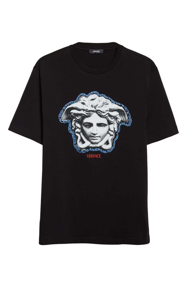 Versace La Greca Medusa Cotton Jersey Graphic T-Shirt, Main, color, Black