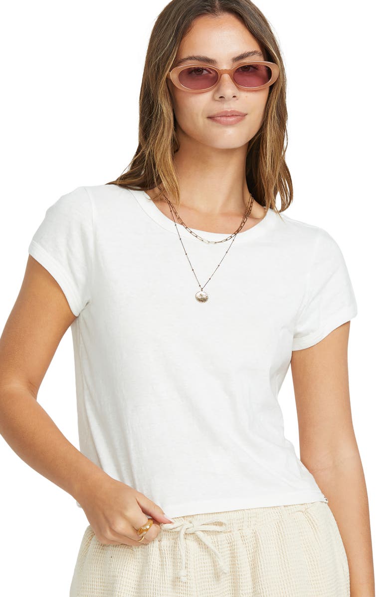 Billabong Daily Cotton Graphic Baby Tee, Alternate, color, White/ Grass