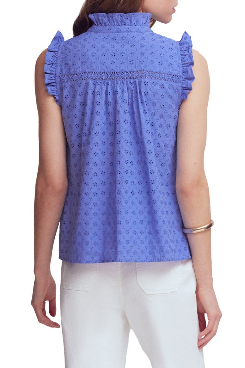 Isabel Broderie Sleeveless Cotton Top, Alternate, color, PERSIAN JEWEL