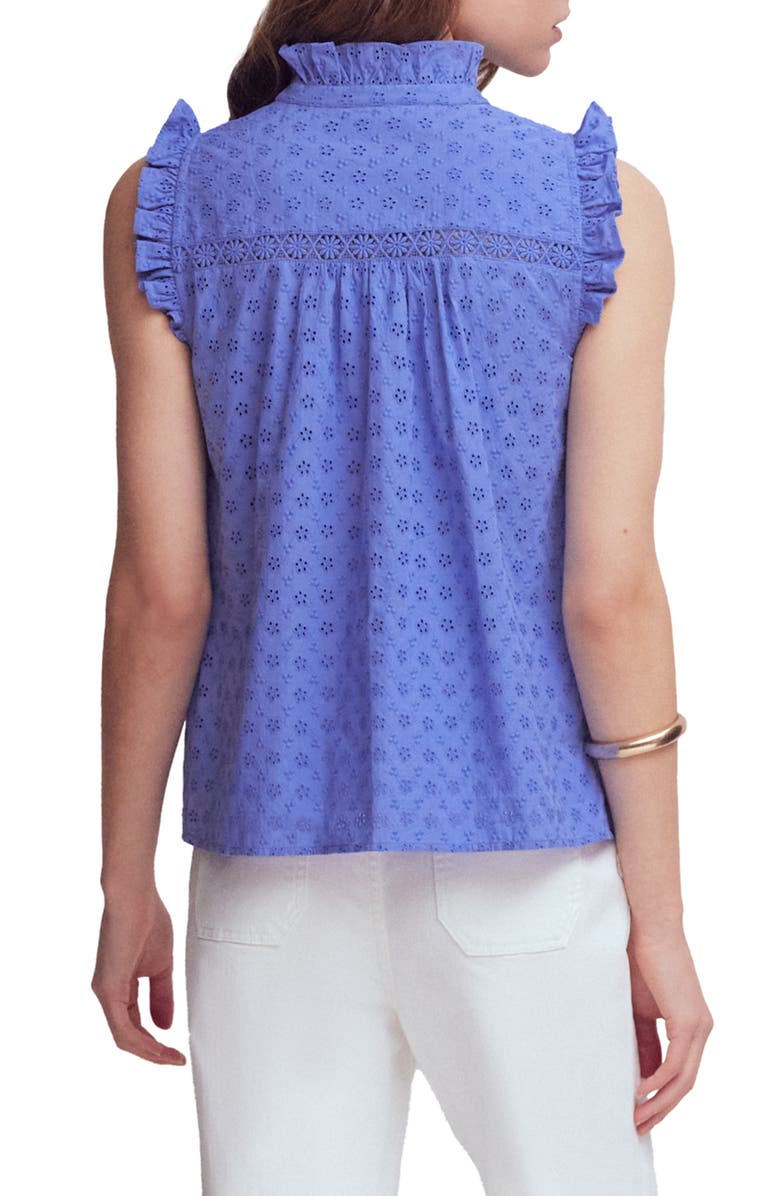 Boden Isabel Broderie Sleeveless Cotton Top, Alternate, color, Persian Jewel