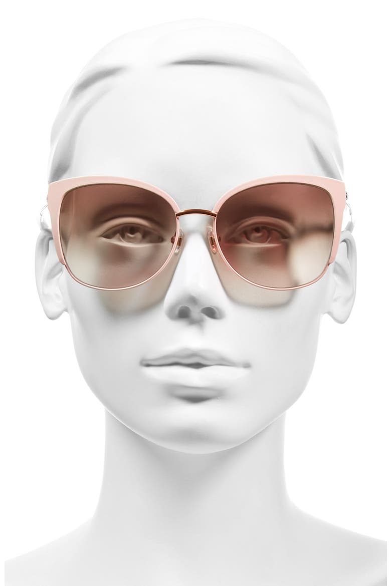 'genice' 57mm cat-eye sunglasses, Alternate, color, PINK/ GOLD