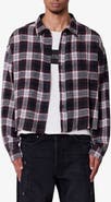 mnml Washed Crop Flannel Button-Up Shirt
