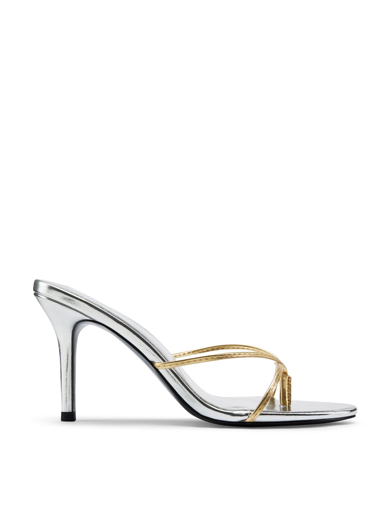 FEMME Sicilian Mule, Main, color, Gold & Silver