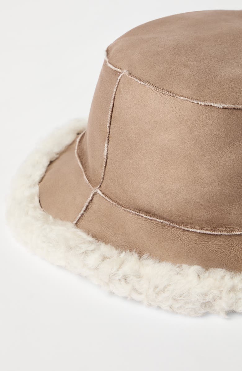 Brunello Cucinelli Shearling bucket hat, Alternate, color, Hazelnut