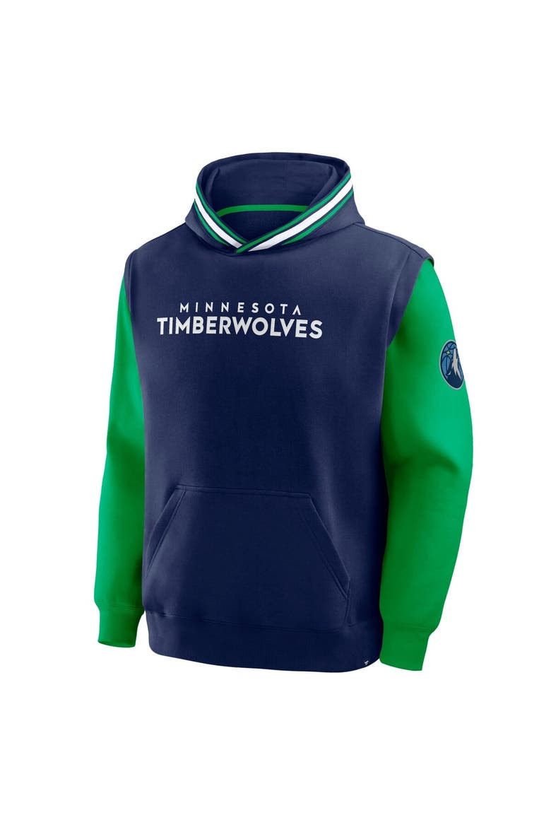 Men's Fanatics  Navy/Green Minnesota Timberwolves Half Court Shot Clock Fastbreak Hoodie, Alternate, color, Navy