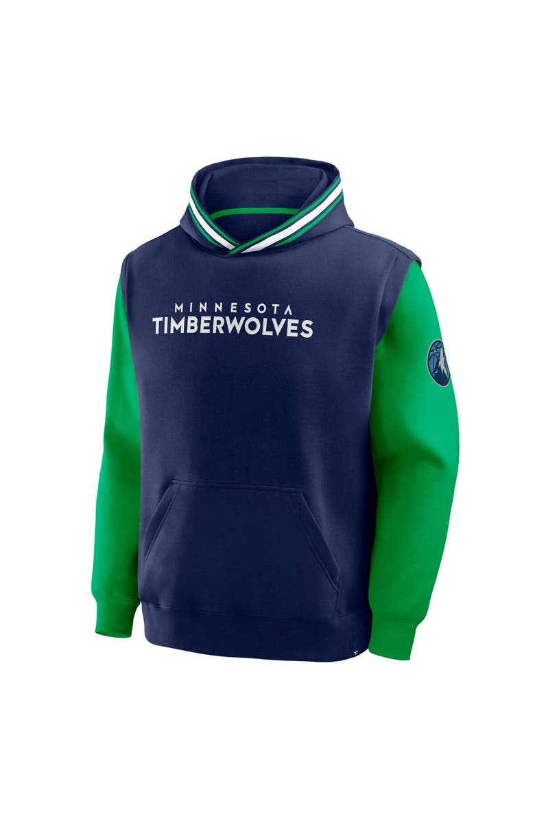 FANATICS Men's Fanatics  Navy/Green Minnesota Timberwolves Half Court Shot Clock Fastbreak Hoodie, Alternate, color, Navy