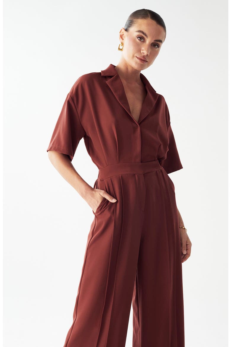 Ria Jumpsuit, Alternate, color, Brick Red