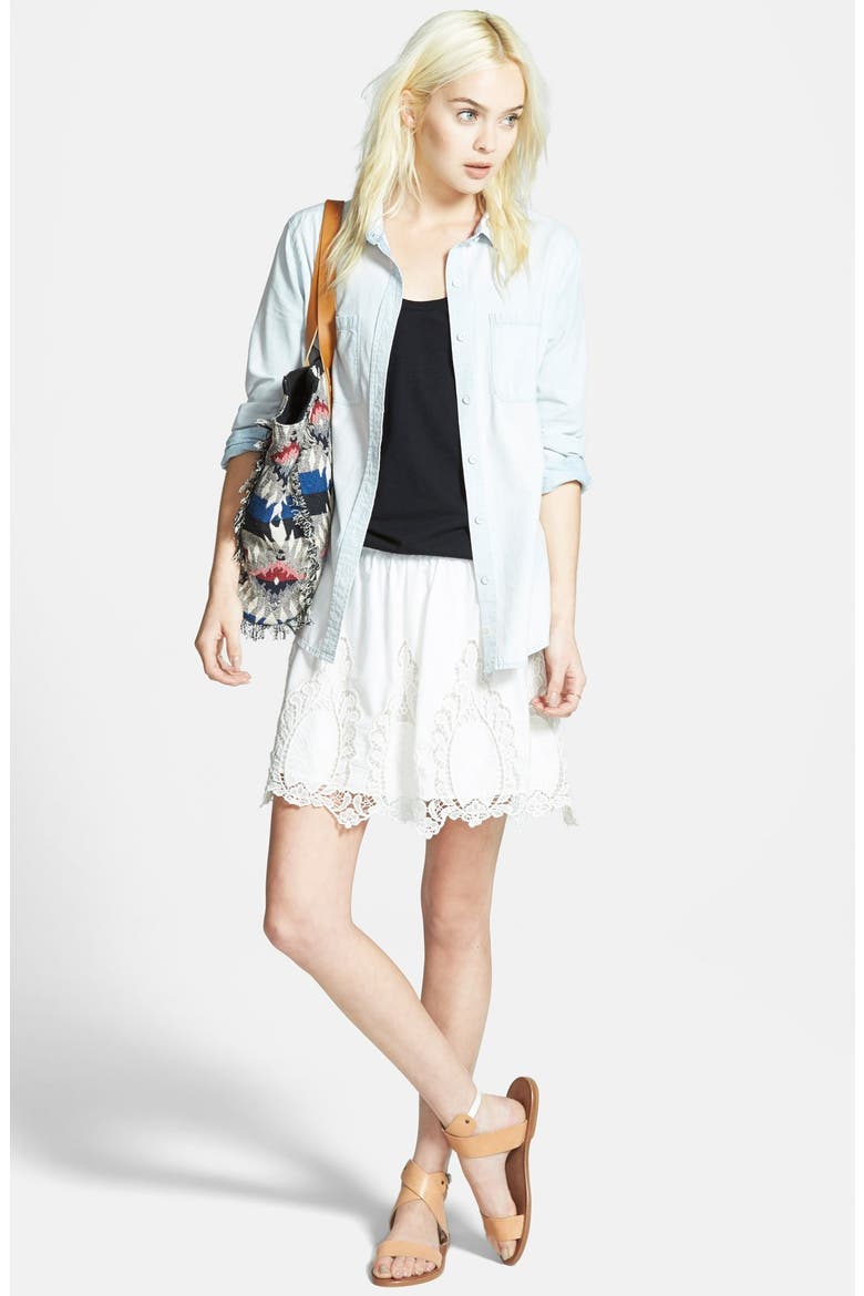 Treasure&Bond Chambray Shirt, Alternate, color, PEBBLE BLEACH OUT