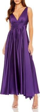 Mac Duggal Ruched Top Halter Gown