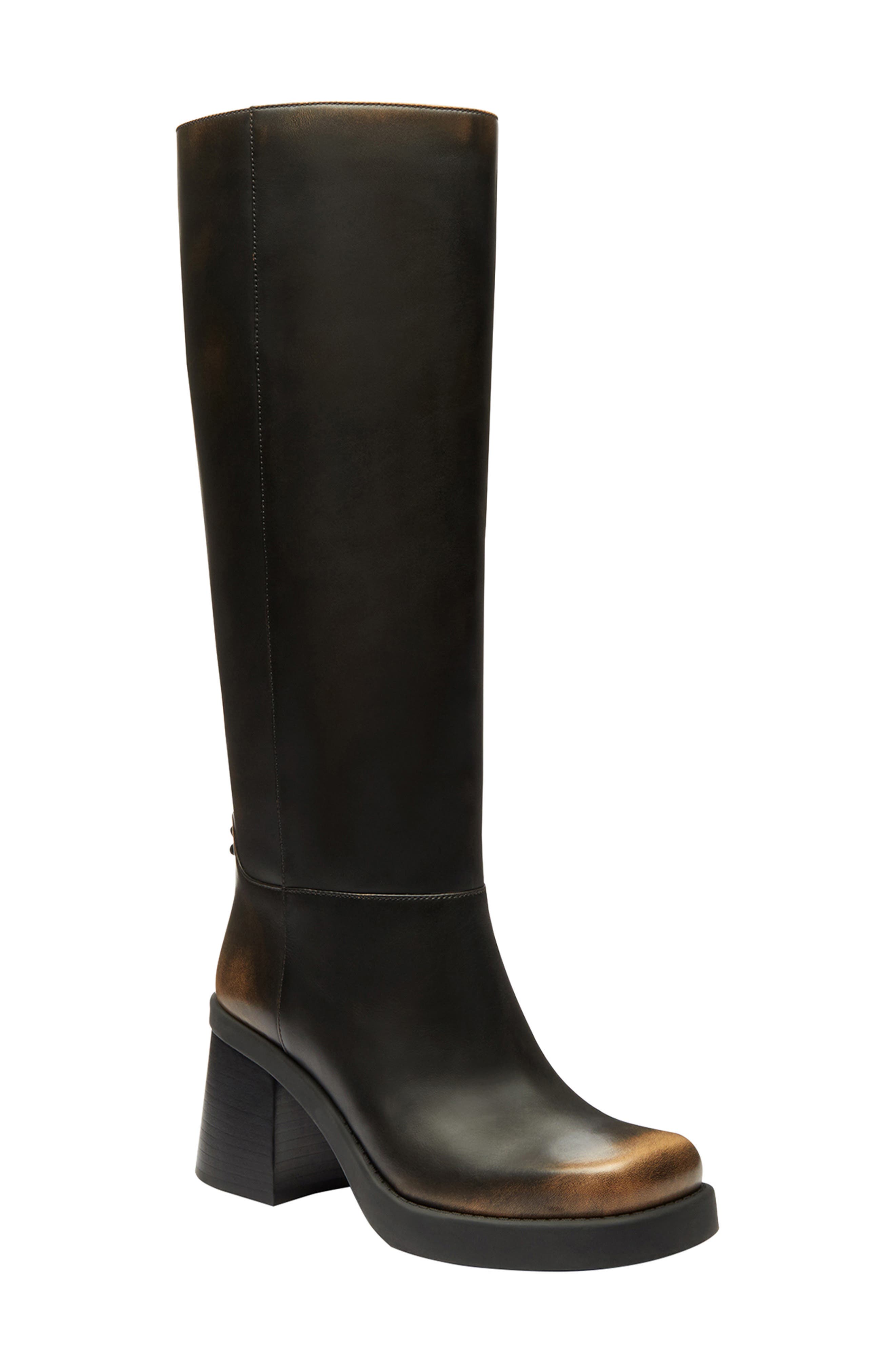 COACH Sculpted C Knee High Boot, Main, color, Black