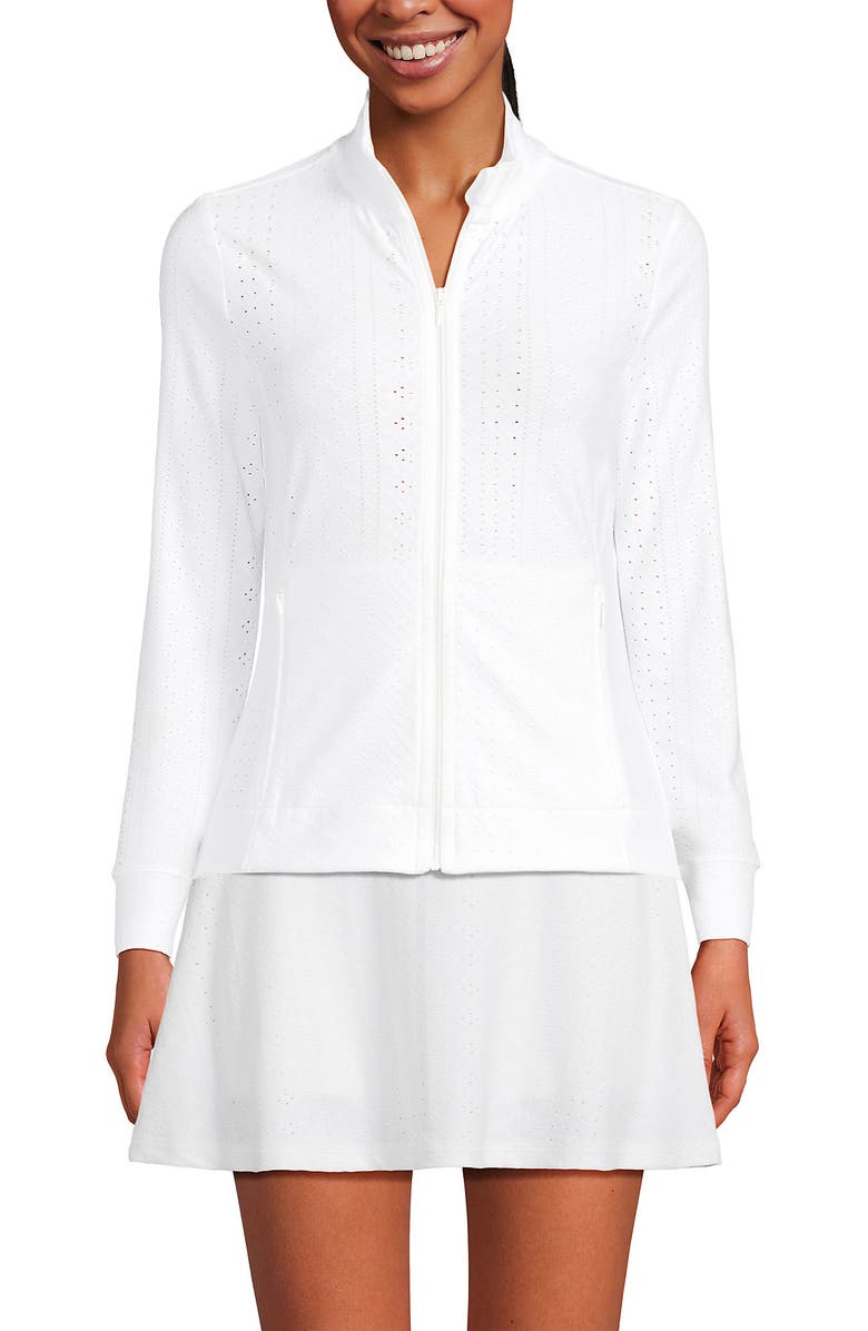 Lands' End Active Eyelet Full Zip Jacket, Alternate, color, 
